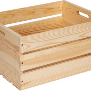 Extra Large Pine Wood Crates For Storage, Vinyl Records Storage Crates,The Storage Crates Are Made Of Pure Natural Solid Wood,Exuding Natural Pine Flavor,Unfinished Wooden Crates For Display . (1)