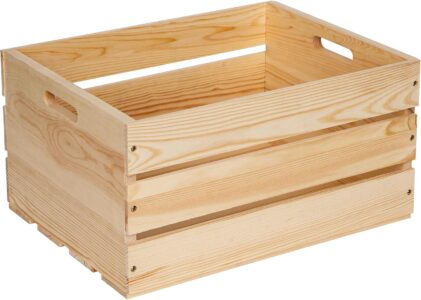 Extra Large Pine Wood Crates For Storage, Vinyl Records Storage Crates,The Storage Crates Are Made Of Pure Natural Solid Wood,Exuding Natural Pine Flavor,Unfinished Wooden Crates For Display . (1)